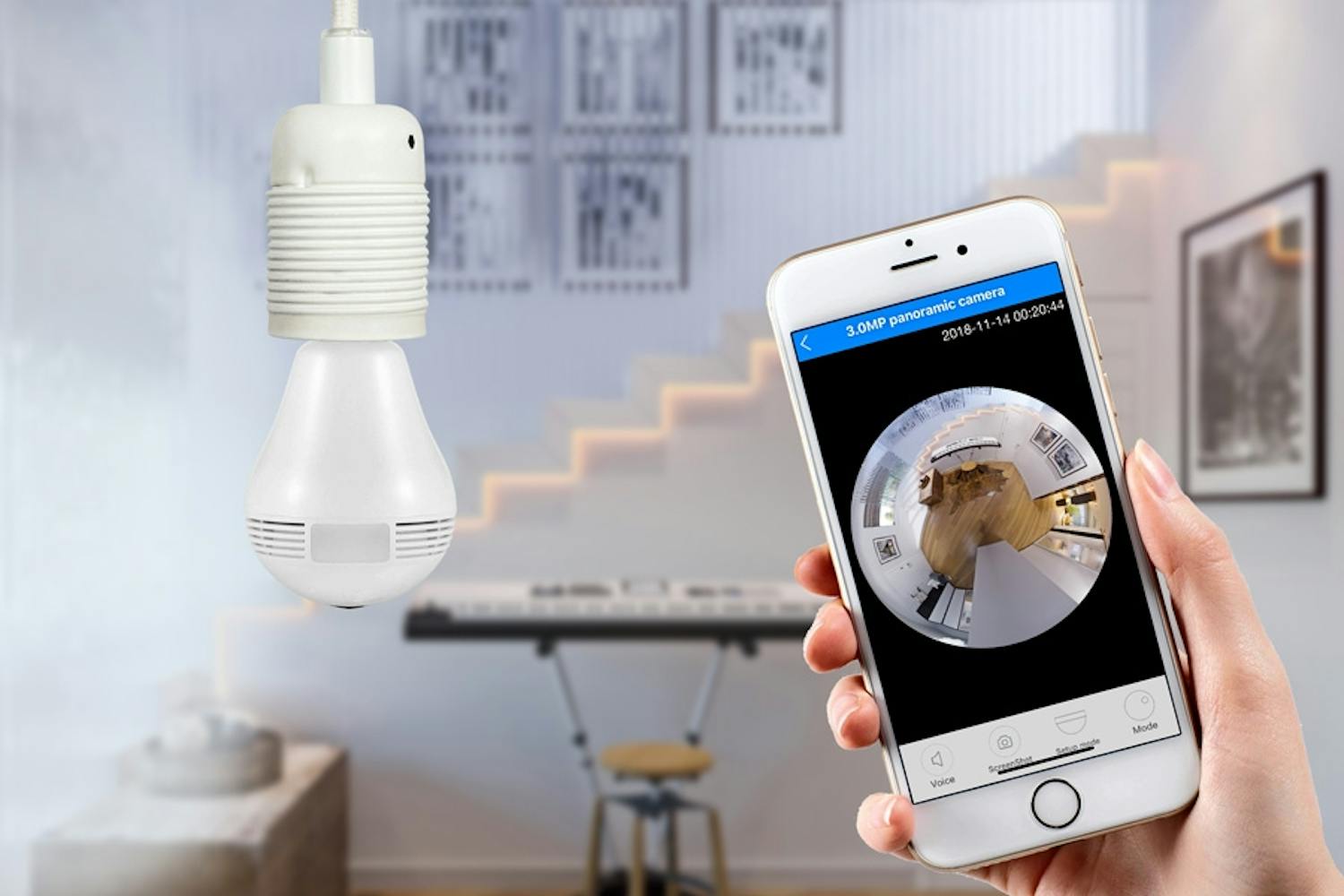 Dold kamera - Led-lampa med inbyggd övervakningskamera Dold kamera - Led-lampa med inbyggd övervakningskamera